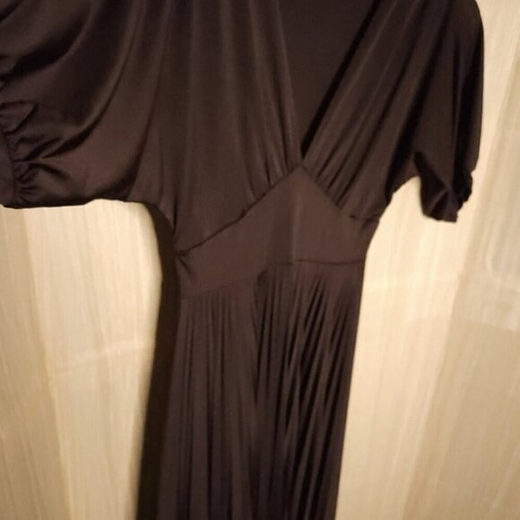 Soprano Womens Brown Short Sleeve Stretchy Fit And Flare Accordion Midi Dress... - Picture 3 of 7